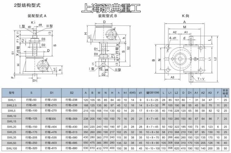 2型絲桿升降機(jī)絲桿行程與絲桿總長(zhǎng)的關(guān)系